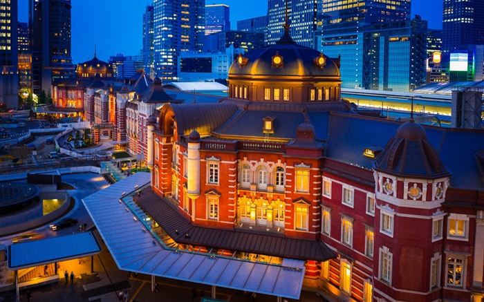 東京丸之內，日本，城市夜景，建築 桌布 圖片