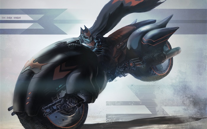 蝙蝠俠騎摩托車，速度，繪畫藝術 桌布 圖片