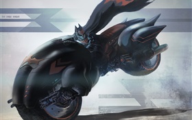 蝙蝠俠騎摩托車，速度，繪畫藝術 高清桌布