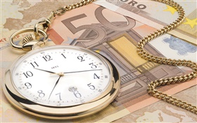 時鐘和歐元 高清桌布