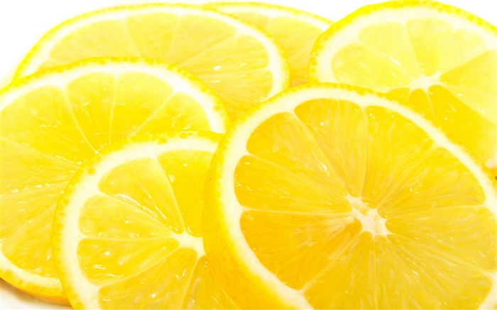水果特寫，柑橘，檸檬片，黃色 桌布 圖片
