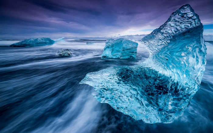 冰島，冰山，海，冰 桌布 圖片
