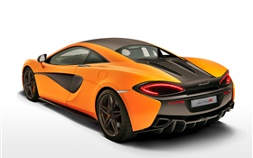 邁凱輪570S轎跑車橙色跑車後視圖