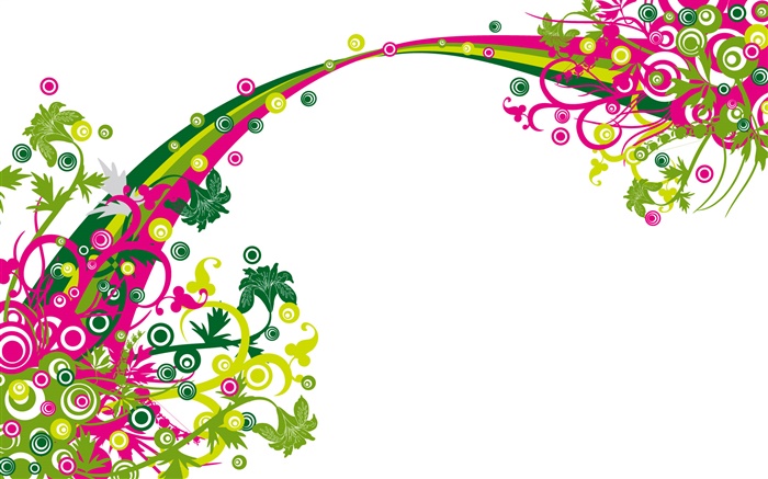 彩虹橋，花卉，矢量設計 桌布 圖片
