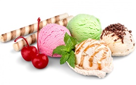夏季甜食，冰淇淋球 高清桌布