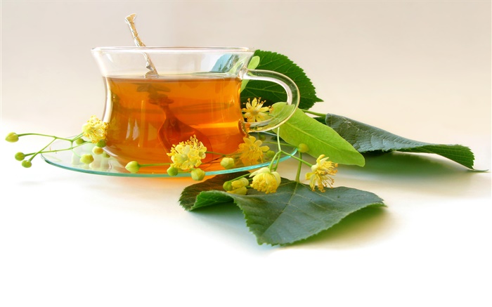 茶，飲料，葉，花 桌布 圖片