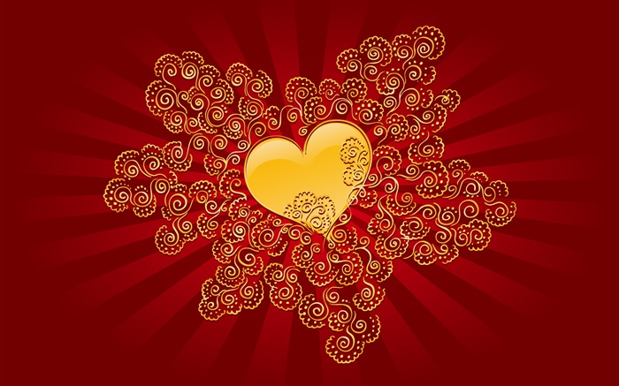 情人節，愛心臟，紅色風格 桌布 圖片