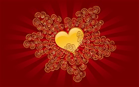 情人節，愛心臟，紅色風格 高清桌布