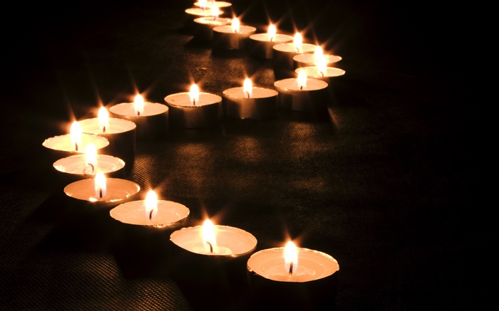 蠟燭線，火，夜 桌布 圖片