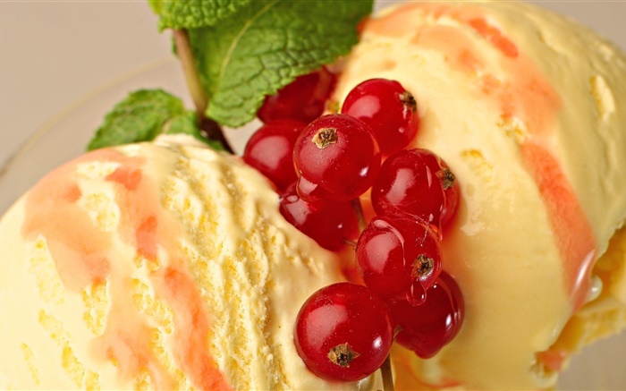 美味的甜點，冰淇淋，漿果 桌布 圖片