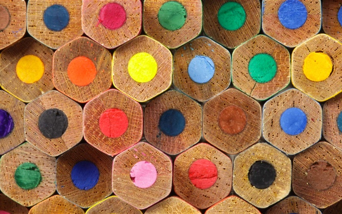 彩色鉛筆，彩虹的顏色 桌布 圖片