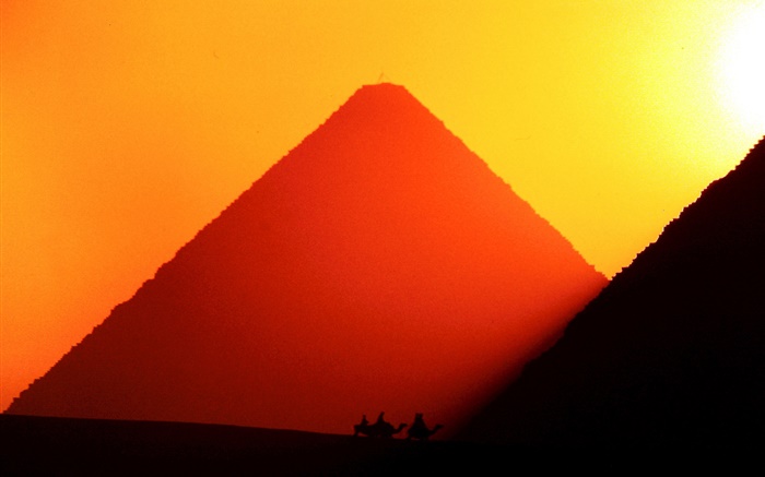 埃及，吉薩，金字塔，日落 桌布 圖片