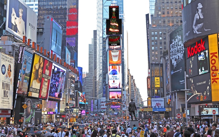 紐約，時代廣場，摩天大樓，街道，人們，美國 桌布 圖片