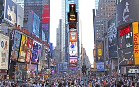 紐約，時代廣場，摩天大樓，街道，人們，美國 高清桌布