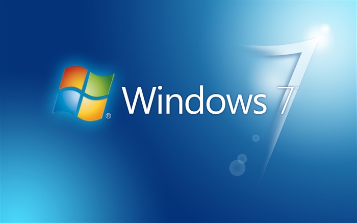 Windows 7藍色背景，眩光 桌布 圖片