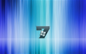 Windows 7，藍色條紋背景 高清桌布