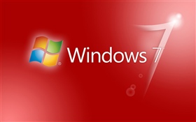 Windows 7紅色抽象背景 高清桌布