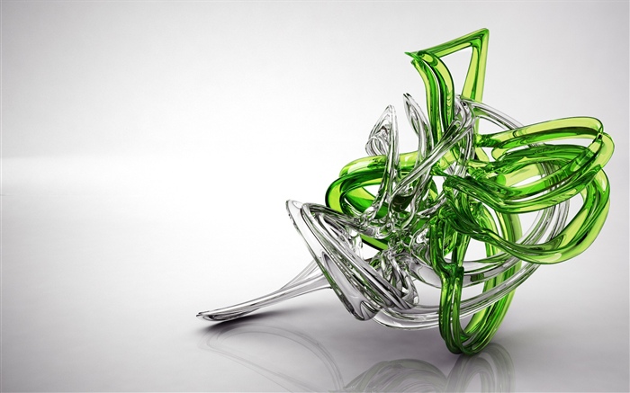 3D分形，模式，綠色 桌布 圖片