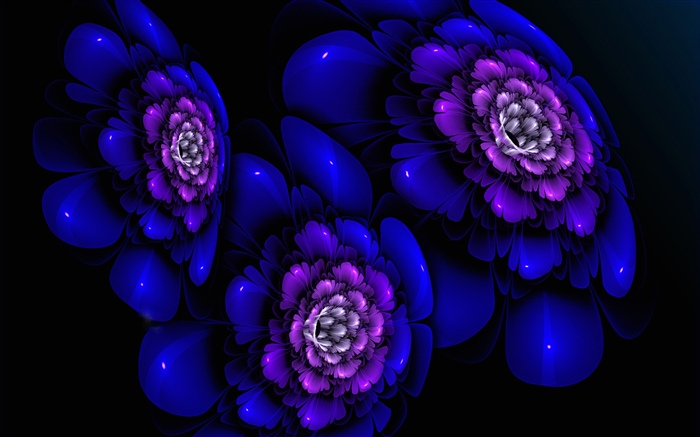抽象藍色花，創造性 桌布 圖片