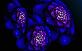 抽象藍色花，創造性 高清桌布
