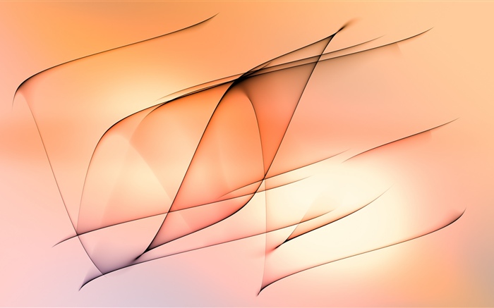 抽象線，橙色背景 桌布 圖片