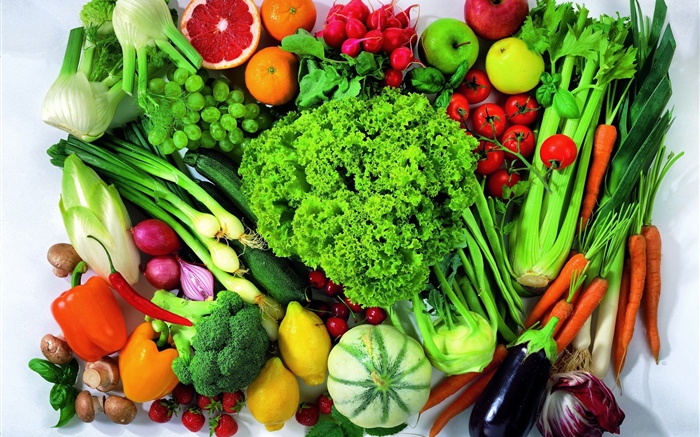 多種蔬菜和水果 桌布 圖片