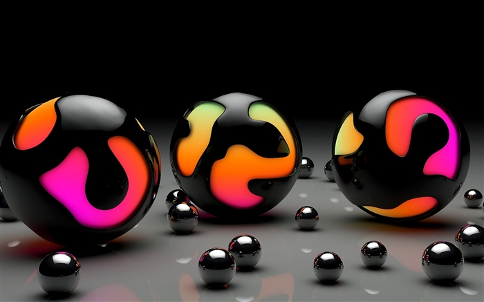 3D球，顏色 桌布 圖片