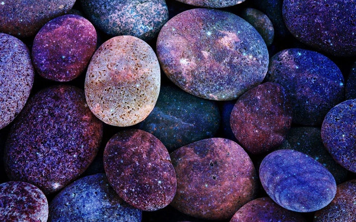 美麗的鵝卵石，顏色 桌布 圖片