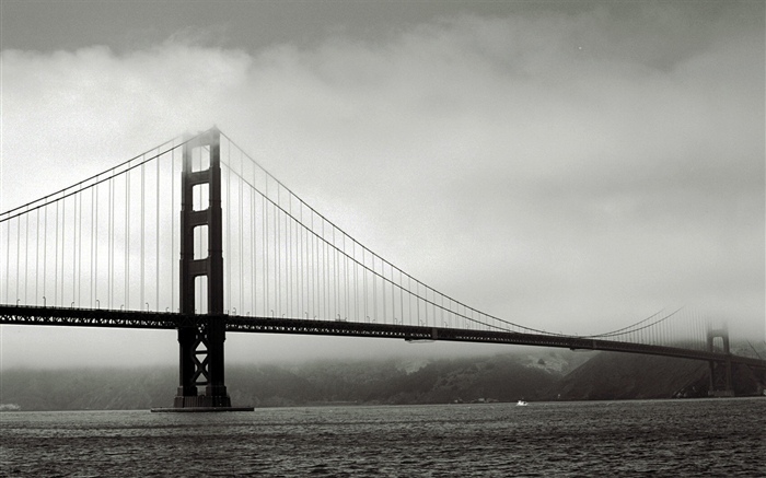 橋樑, 河, 黑白圖片 桌布 圖片