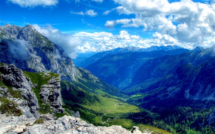 山, 谷, 美麗的自然風景 桌布 圖片
