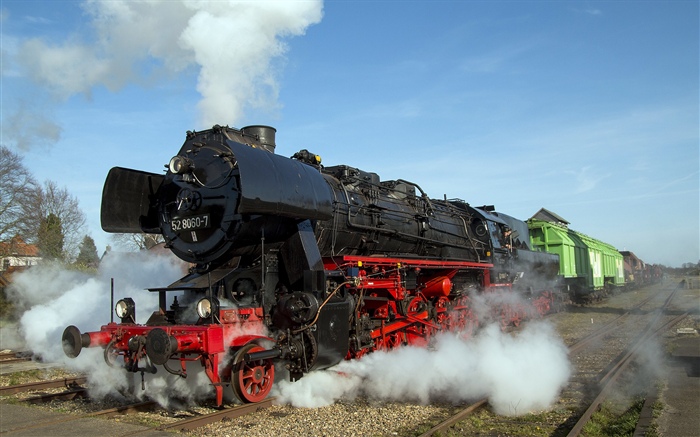 舊火車, 煙, 蒸汽 桌布 圖片