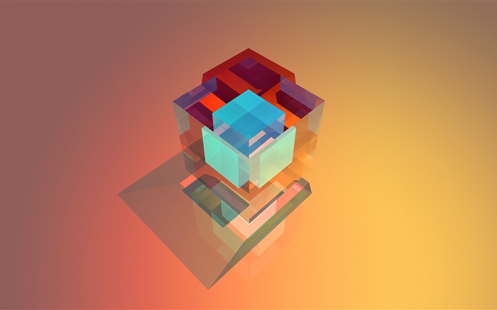 3D立方體，抽象 桌布 圖片