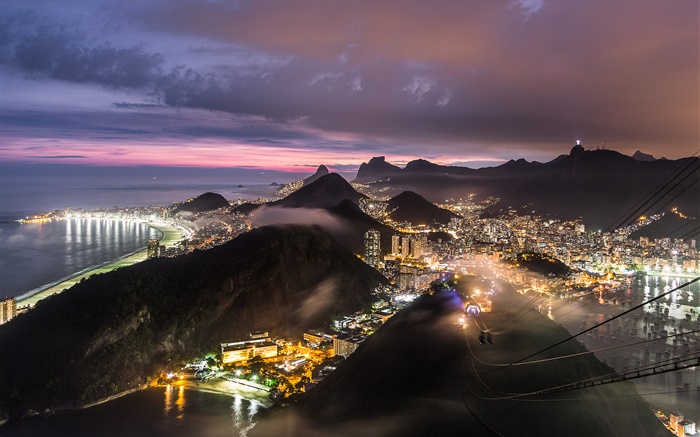 巴西，夜，景色，城市，燈光 桌布 圖片